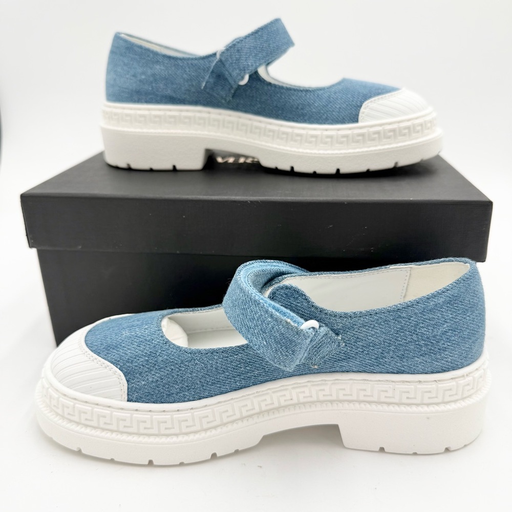 Versace Kids Denim Ballet Pumps